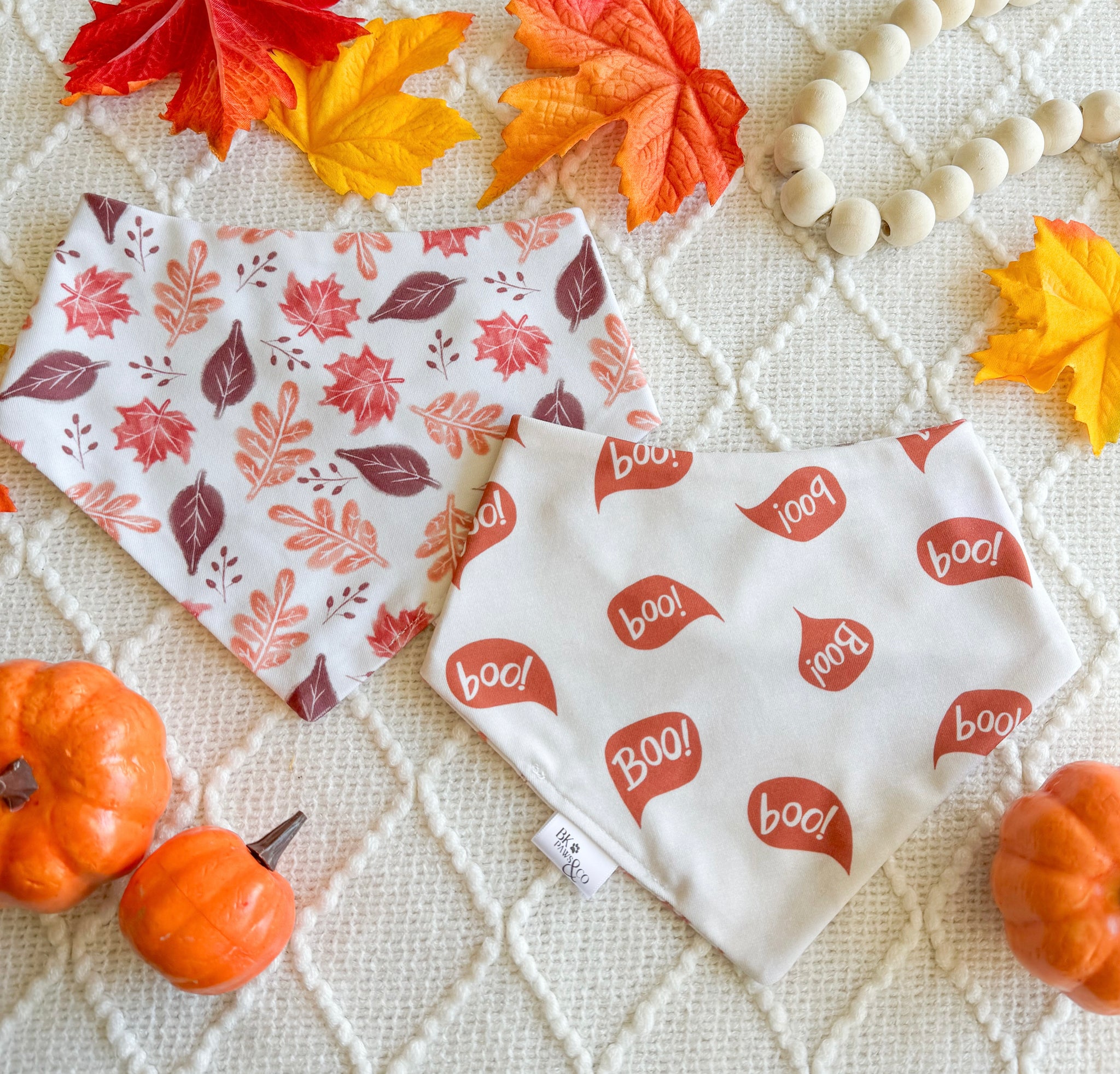 Fall Leaves and BOO Bandana