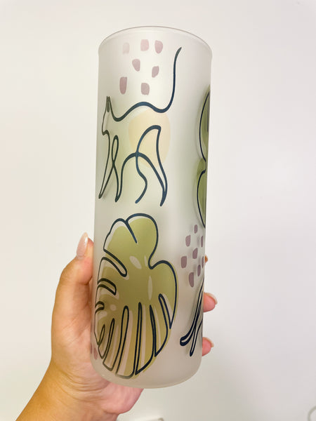 Monstera Leaf Frosted Tumbler
