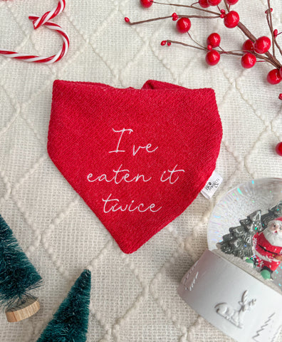 “I’ve eaten it twice” Embroidered Bandana