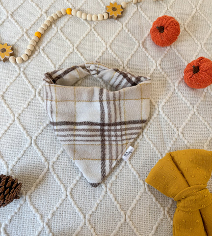 Cream Plaid Bandana